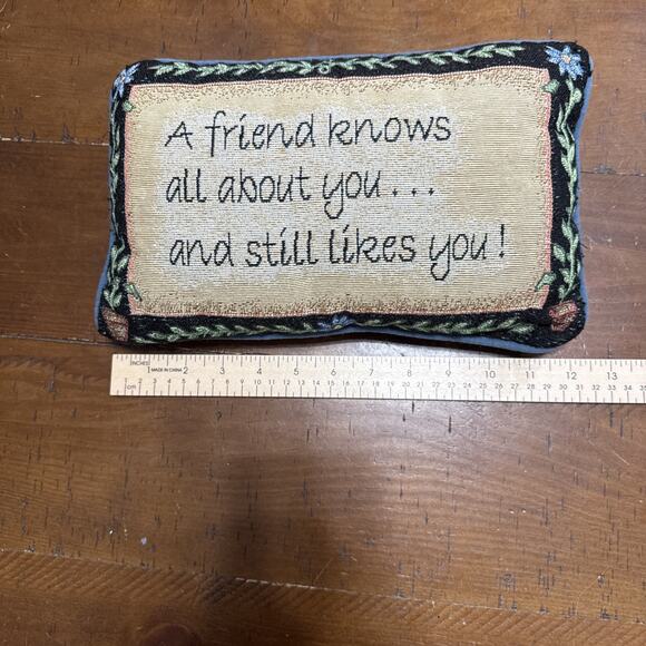 A Friend Knows pillow made in USA Throw Pillow - Picture 4 of 6